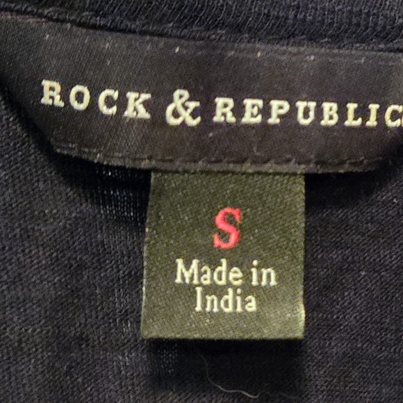 Rock & Republic black brown gold embellished front juniors size small NWOT - Picture 6 of 7